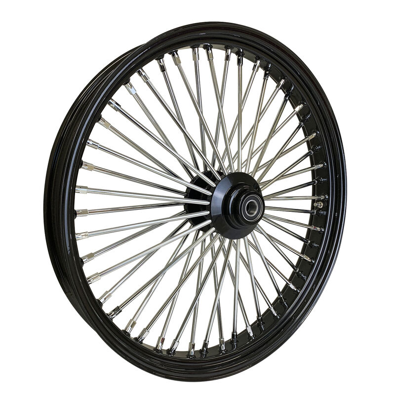 Attitude Inc Wheel, Front, MaxSpoke, Black/Chrome Spoke, For Harley-Davidson , 21X2.15 Dual Disc, 3/4''Axle, Each