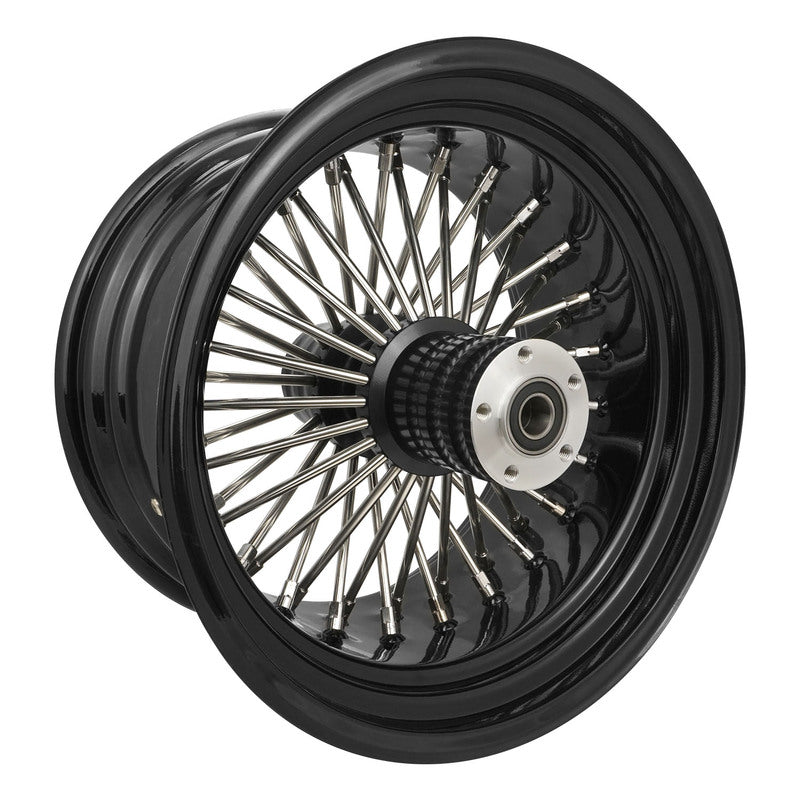 Attitude Inc Wheel, Rear, MaxSpoke, Black/Chrome Spoke. For Harley-Davidson , 18 in. x 10.5 in, 1" Axle, Each