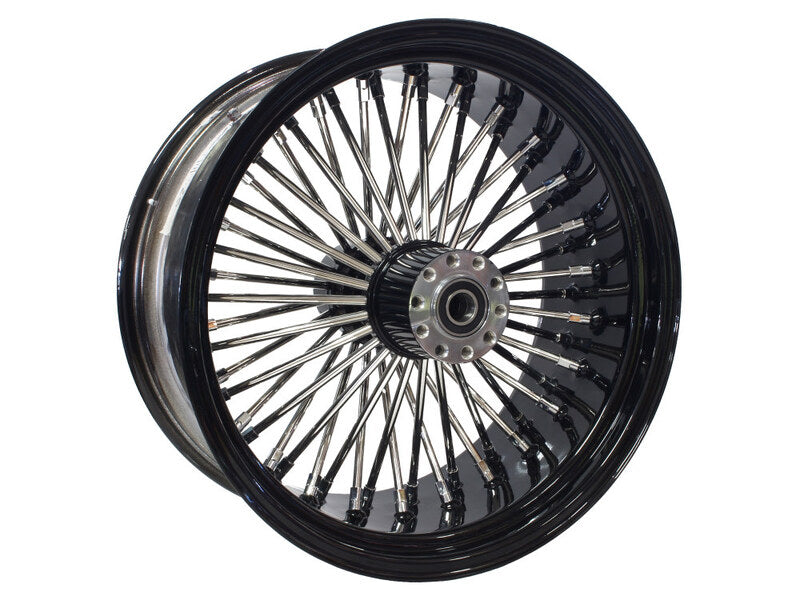 Attitude Inc Wheel, Rear, MaxSpoke, Black/Chrome Spoke, For Harley-Davidson , 16 x 3.5 in, 25mm Axle, Each
