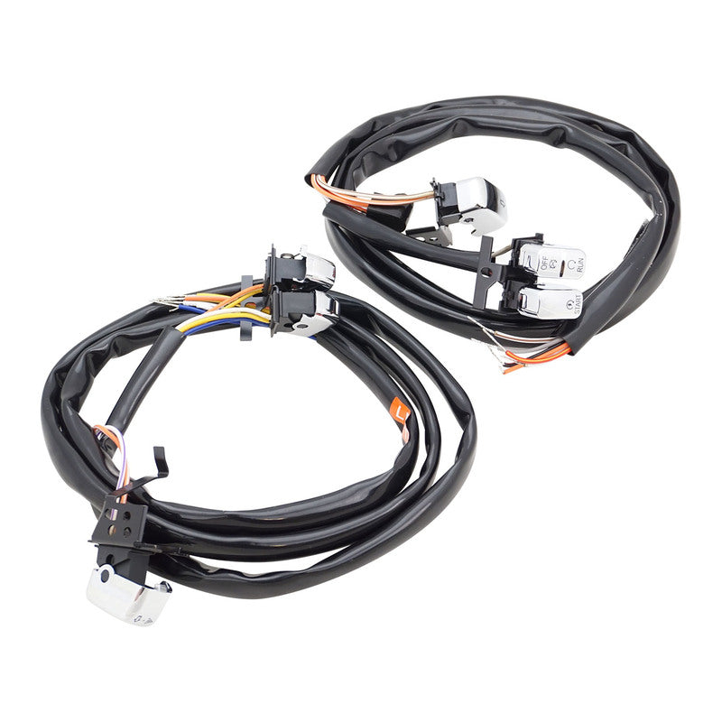 Attitude Inc Handlebar Switch Wiring Kit, Chrome Black lettering, 48 Inch Loom, for Harley ,1996 to 2006 , kit