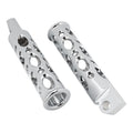 Attitude Inc Foot Peg Set, Billet Machined Grater Oval, Foot Peg for Harley, Chrome, Pair