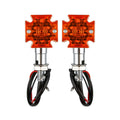 Attitude Inc Maltese Cross Bullet Turn Signal Indicator Lights LED, Chrome, For Harley Models, Set