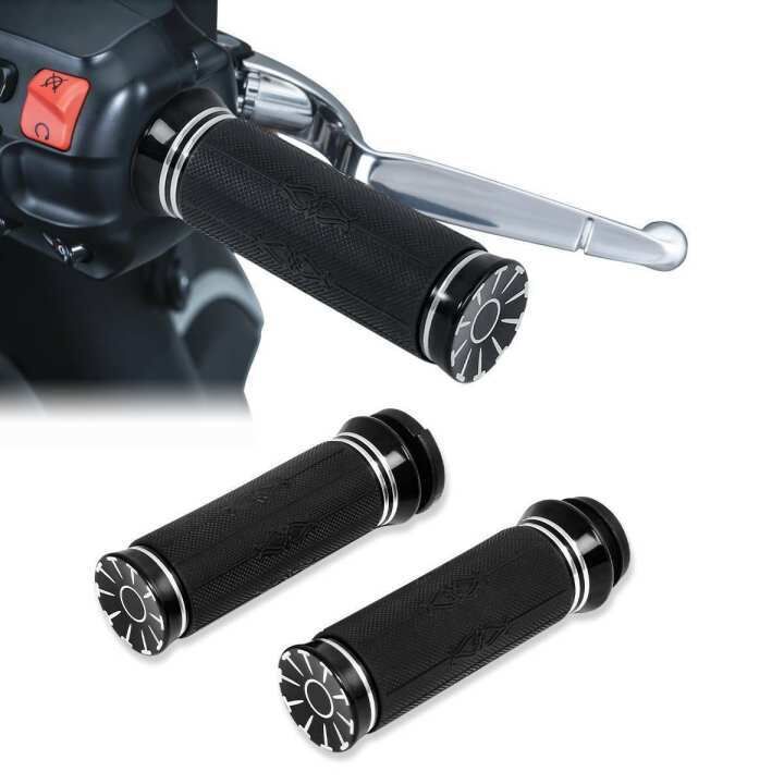 Attitude Inc Handlebar Hand GrIps, 1 in, Handlebar. For Harley Touring Yamaha Suzuki Kawasaki, Pair