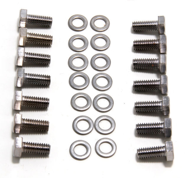 Proflow Transmission Pan Bolt Kit - 5/16''-18 In Thread - 0.750 In Long, Hex Head, Steel - Zinc Oxide - Various Applications - Set Of 17