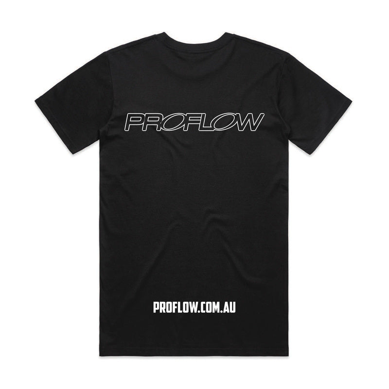 Proflow Logo T-Shirt, Cotton, Black, Men's 2XL, Each