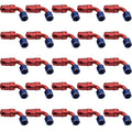 Proflow Bulk Pack 90 Degree Hose End -08AN Hose to Female, Blue/Red 25pc