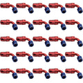Proflow Bulk Pack 90 Degree Hose End -10AN Hose to Female, Blue/Red 25pc