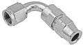 Proflow 1/2in. Tube 90 Degree To Female -08AN Hose End Tube Adaptor, Silver