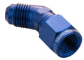 Proflow 45 Degree Male Adaptor - Female Adaptor Swivel Coupler Hose End -12AN, Blue