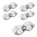 Proflow Twin Hose Clamp Separators, 5 pack,10AN, Silver, 20mm Hole
