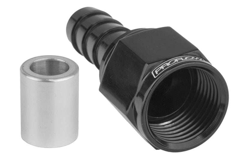 Proflow Crimp Hose End Straight -16AN, Black