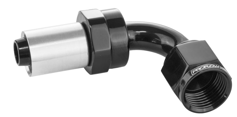 Proflow Crimp Hose End 90 Degree -12AN, Black