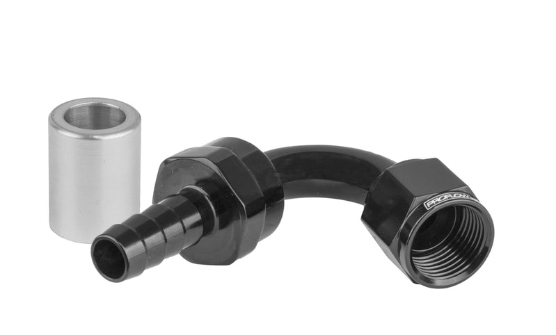 Proflow Crimp Hose End 120 Degree -16AN, Black