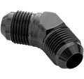 Proflow Male Flare Union Adaptor -08AN 45 Degree Union, Black