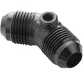 Proflow Male Flare Union Adaptor -08AN 45 Degree Union w/1/8in. NPT Port, Black