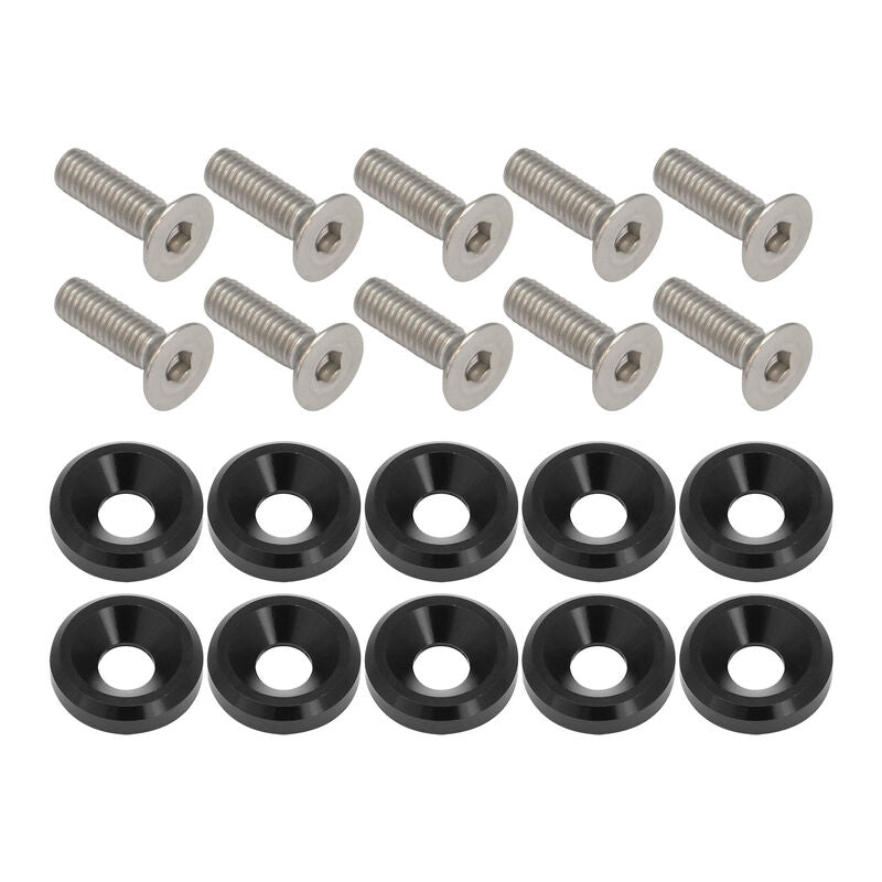 Proflow Billet Dress Up & Fender Washer Kits, M6 x 20mm, Black, 10-Pack