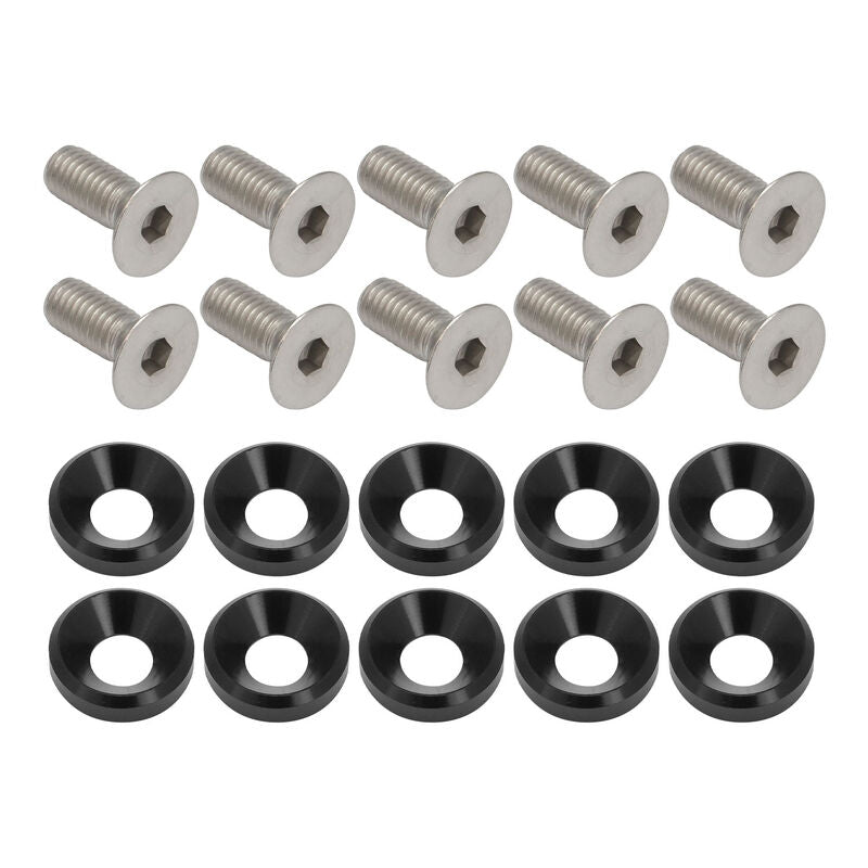 Proflow Billet Dress Up & Fender Washer Kits, M8 x 20mm, Black, 10-Pack