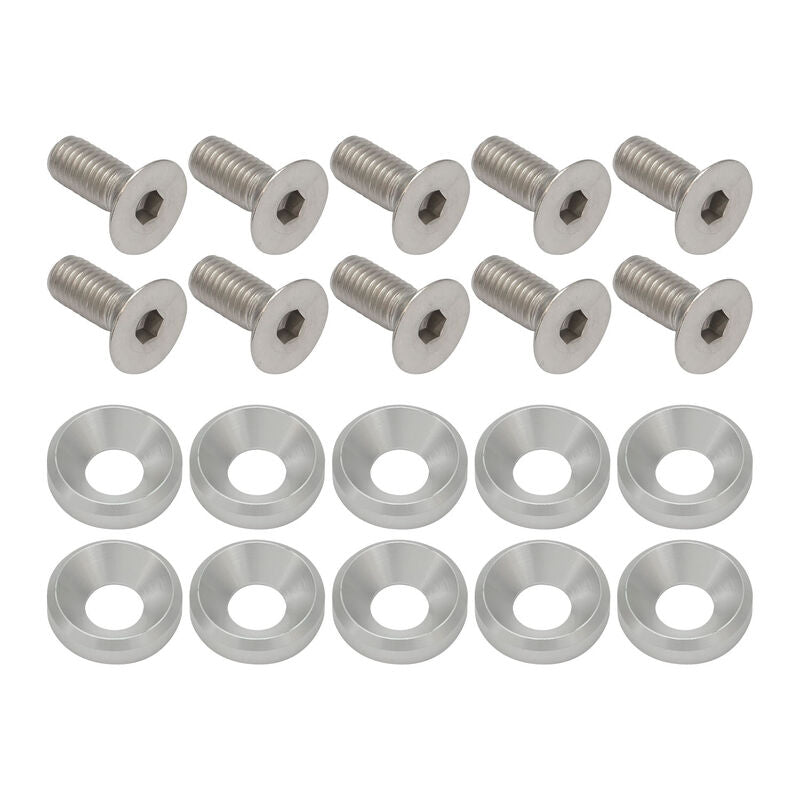 Proflow Billet Dress Up & Fender Washer Kits, M8 x 20mm, Polished, 10-Pack