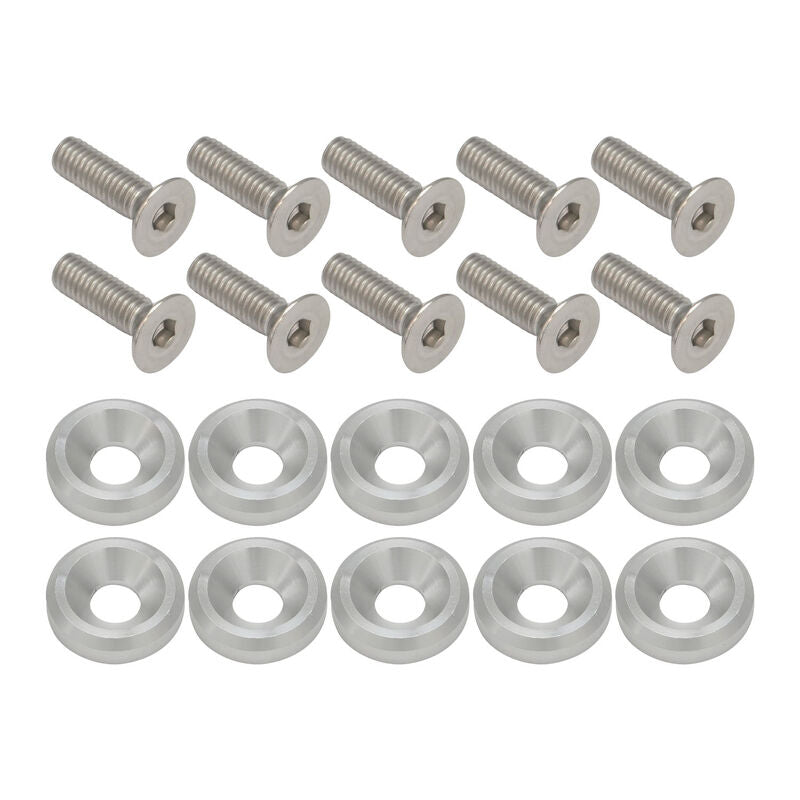 Proflow Billet Dress Up & Fender Washer Kits, 1/4'' UNC x 3/4'', Polished, 10-Pack