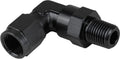 Proflow Adaptor Male -06AN 90 Degree To 1/8in. NPT Swivel, Black
