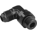 Proflow Adaptor Male -10AN 90 Degree To -08AN Thread Swivel, Black