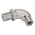 Proflow Air Conditioning Adaptor Bulkhead Fitting, #10 A/C 7/8"-14, 90 Degree, Aluminium, Polished