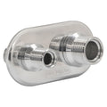 Proflow Firewall Bulkhead Aluminium Air Con 2 Port #6, #10 Inline, Polished