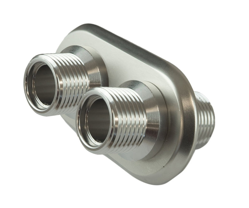 Proflow Firewall Bulkhead Aluminium Air Con 2 Port #10, #10 Inline, Polished