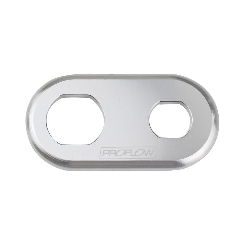 Proflow Bulkhead Aluminium Plates 2 Hole, 1x #6 and #10 A/C Fitting, Polished