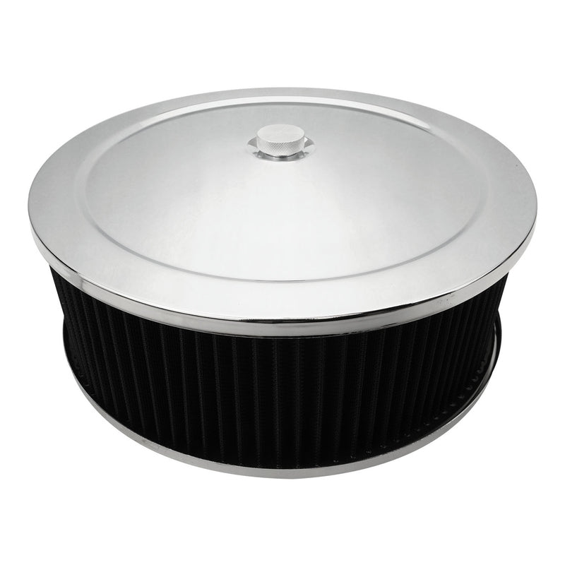 Proflow Air Filter Assembly Round 14in. x 5in, Chrome, Recessed Base, Each