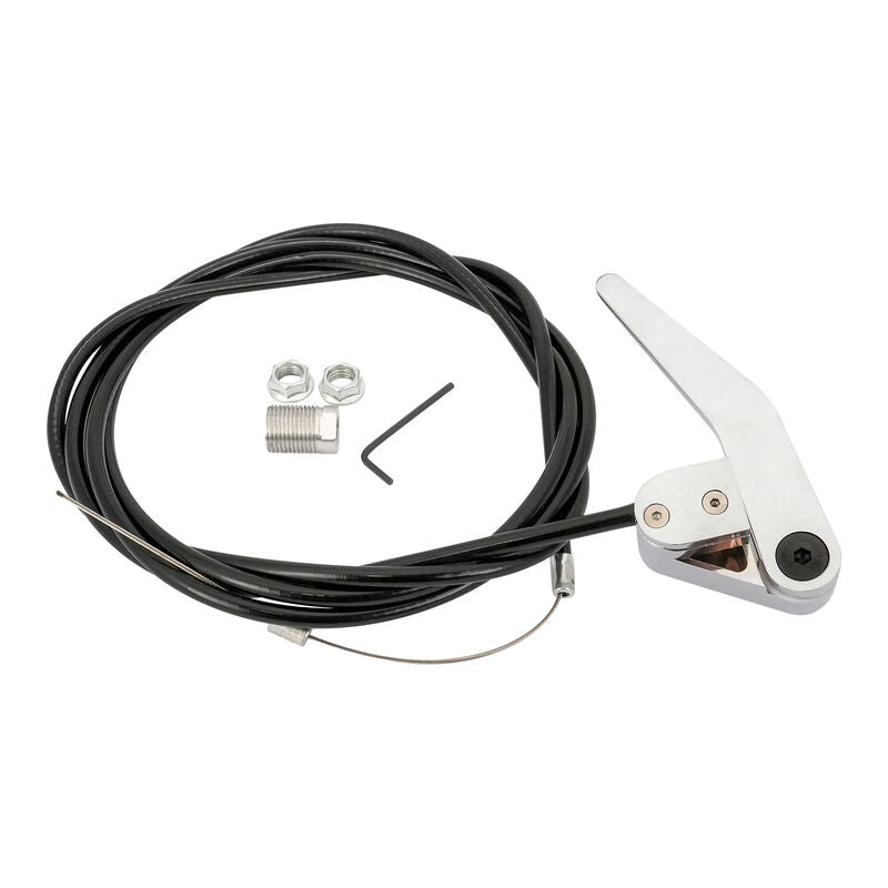 Proflow Universal Bear Jaw Door Latch Release, Boot Release, Chrome Handle with Cable Kit