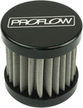 Proflow Oil Breather Filter Billet -12AN Female, Valve Cover, 90x78mm, Black