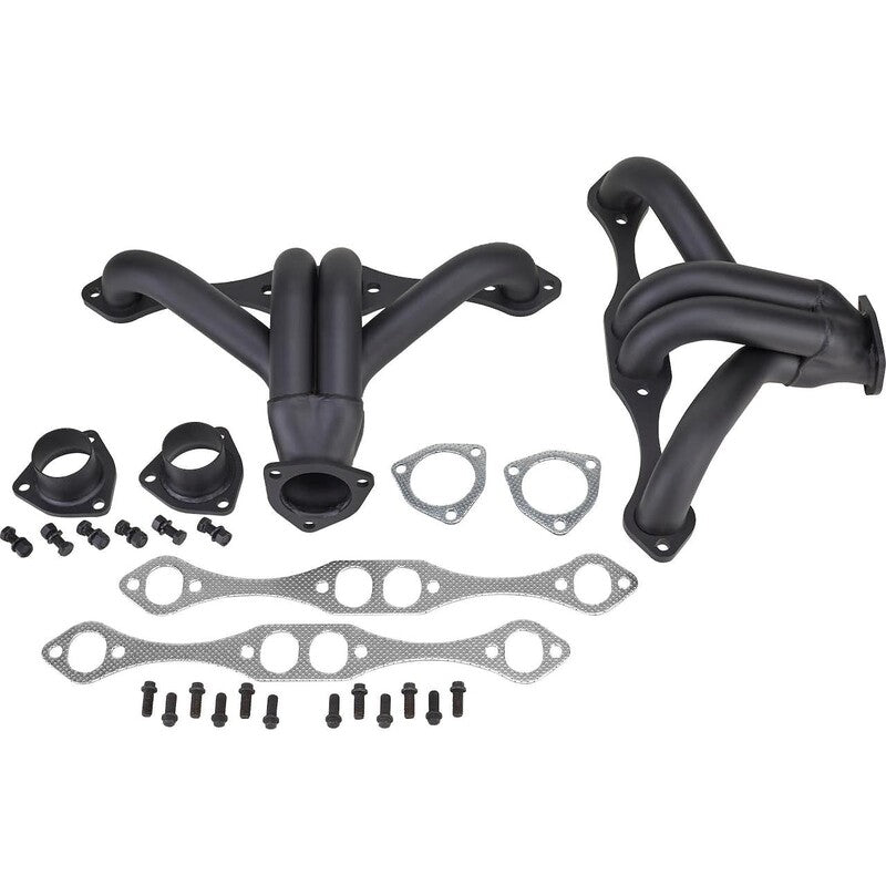 Proflow Exhaust Headers, 1- 5/8'' Tight-Fit Block Huggers SB Chev, Black Ceramic Coated, Set