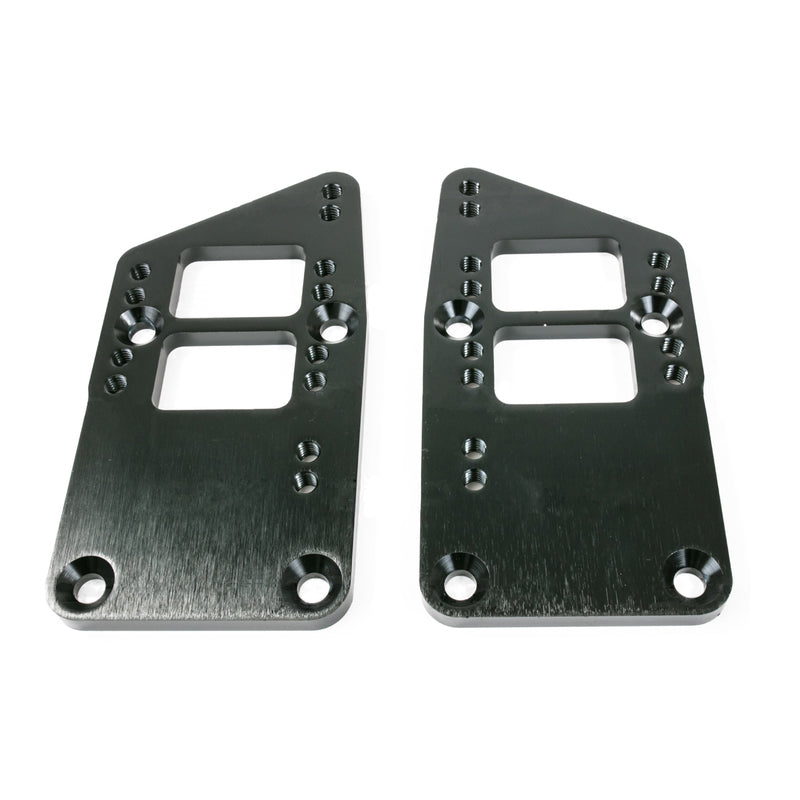 Proflow Engine Mounts Aluminium, Motor Mount Plate, Bolt-In, LS Conversion, Adjustable, Black Powder Coated, Pair