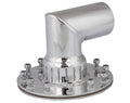 Proflow Fuel Filler Neck Aluminium Polished, 90 Degree, 2 1/2 in. Diameter, 12-Bolt Flange, 4.75'' PCD, Each