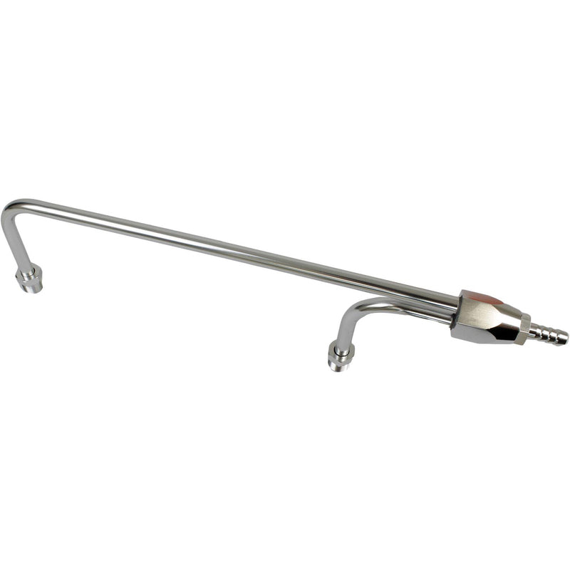 Proflow Fuel Line, Aluminium, -6AN ORB To 3/8 Barb Inlet Fitting, 1/8 NPT Gauge Port, Holley 4160, Anodised Silver
