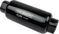 Proflow Fuel Filter, Inline Mount, Billet Aluminium, Black Anodised, 40 Microns, 88mm Total Length -8 AN Inlet/Outlet, Each