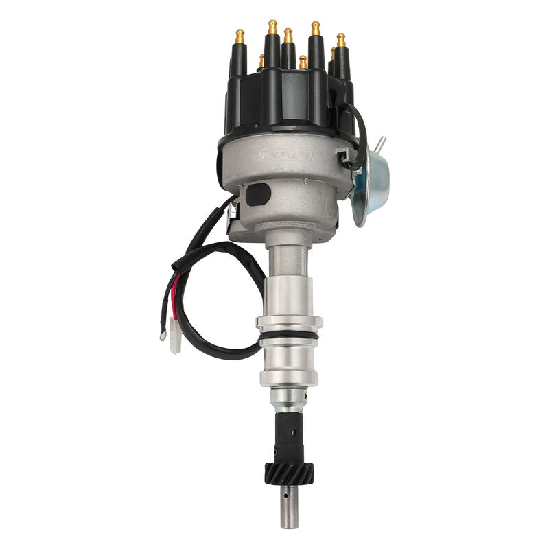Proflow Distributor, HEI Street Series, Vacuum Advance, Bosch Style Black Cap, SB For Ford 289, 302 Windsor