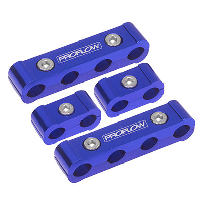 Proflow Billet Aluminium Ignition Lead Wire Looms Blue Suit 8.8mm Leads