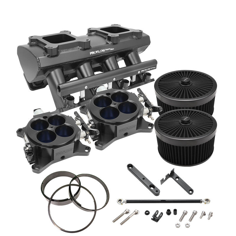 Proflow SuperMax Intake Manifold Kit, Tunnel Ram, For Holden Commodore LS1/LS2, EFI 4150, Fabricated Black, kit