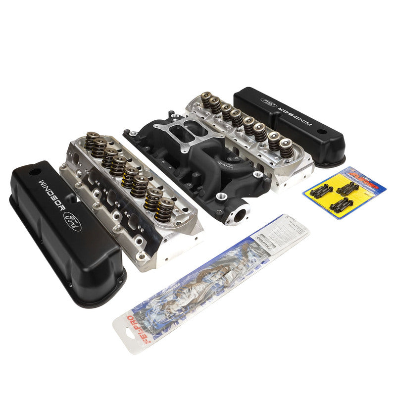 Proflow Cylinder Head AirMax 185 & Intake Kit, Manifold, AirMax, Dual Plane, Aluminium, Black, Square Bore, For Ford, 289/302, Each