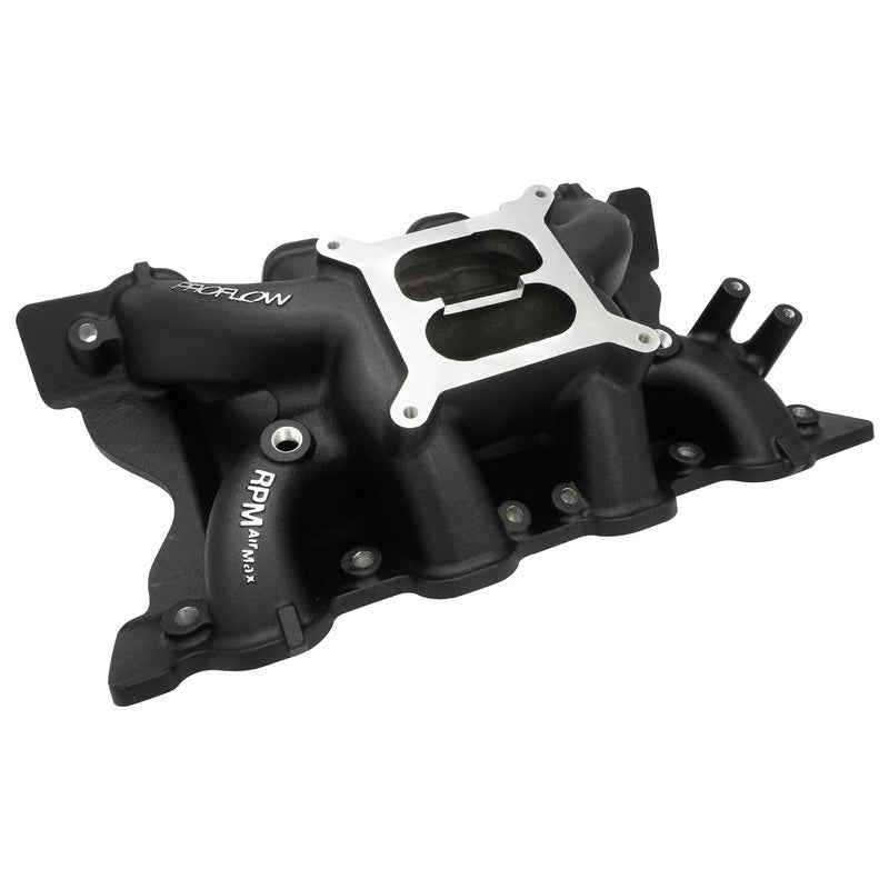Proflow Intake Manifold, AirMax, Black Coated, Ford 302, 351 Cleveland, Dual Plane, Aluminium, Square Bore, Each