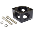 Proflow Water Neck Spacer 2, Billet Aluminium, Black, 2 x AN16 outlets, 2 x 1/8in. NTP Ports, For Chevrolet