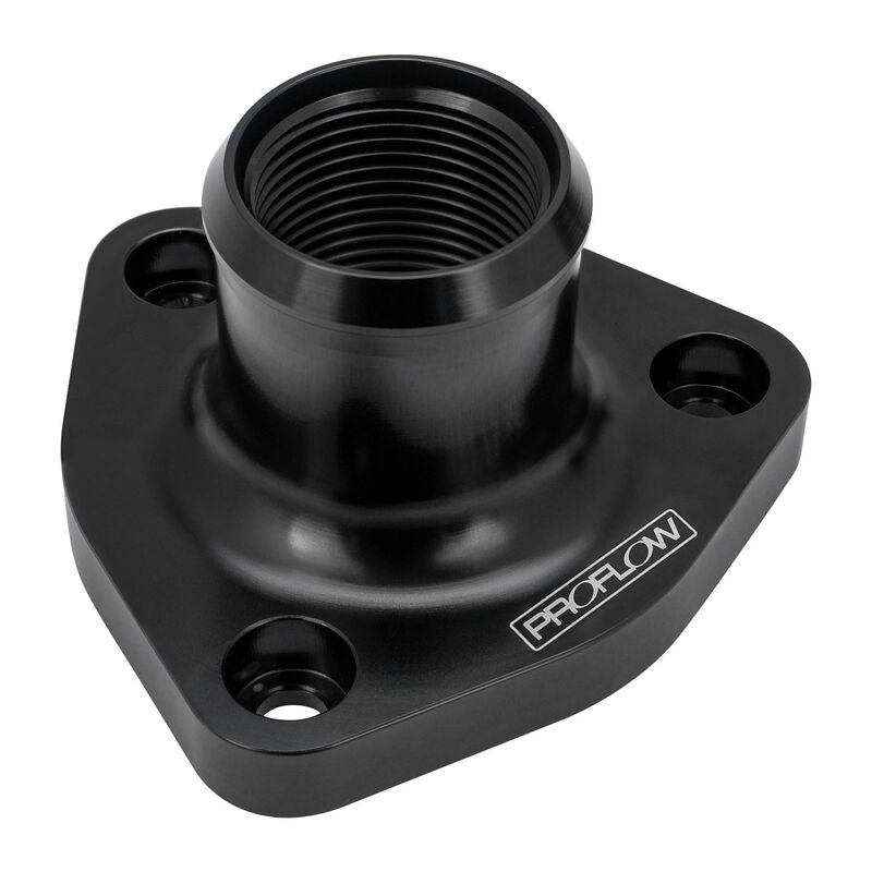 Proflow Water Neck, Billet Aluminium Thermostat Housing, For Nissan & Holden RB30, RB25, Black