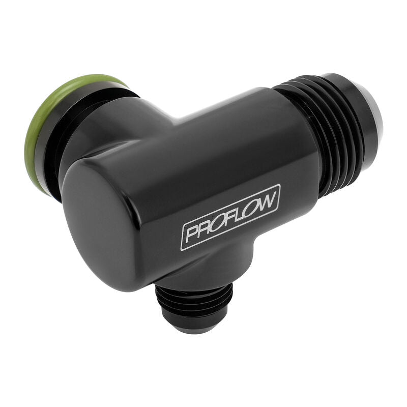 Proflow Adapter, Thermostat T-Piece, For Ford Falcon XR6 BA/BF/FG, AN10/AN6, Black, Billet Aluminium