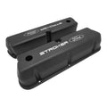 Proflow Valve Covers, Tall Cast Aluminium, Black, Stroker Ford Logo, Small Block For Ford 289, 351W, Pair