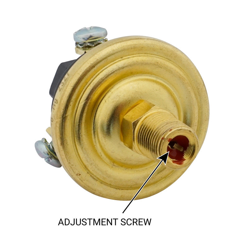 Proflow Vacuum Triggered Safety Switch, Hobbs Switch, 3 Terminal, Norm Open Or Norm Closed Option, Adjustable Set Point 9-17"Hg, 1/8 in. NPT, Each