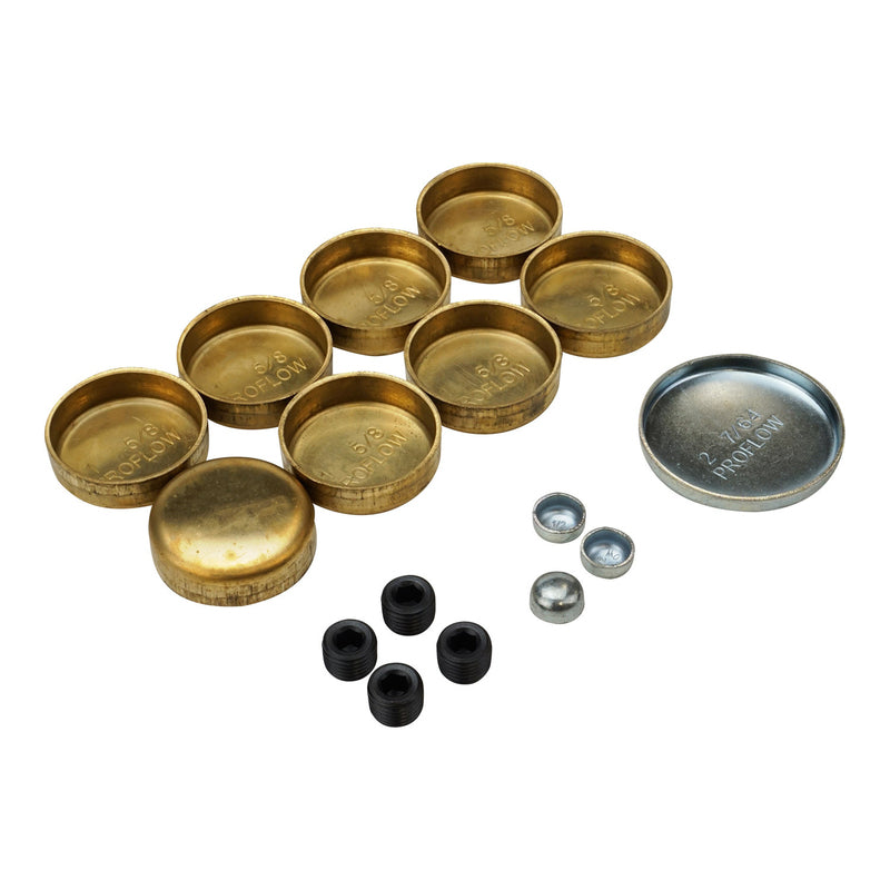 Proflow Freeze Welch plugs, Brass, For Chevrolet Small Block 350, Kit