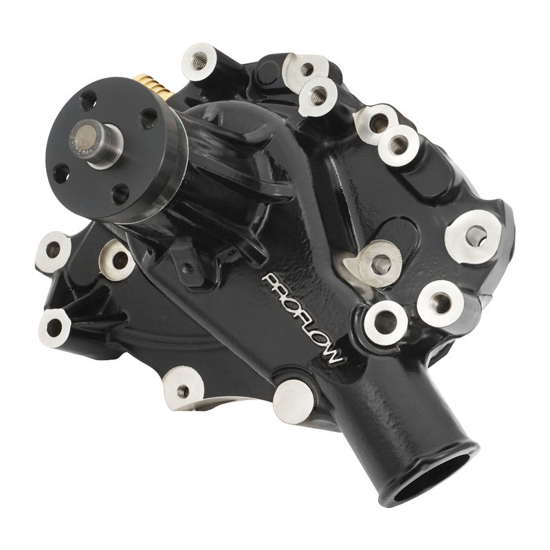 Proflow Water Pump, CoolMax, Mechanical, For Ford 289, 302, 351W Windsor, LH Inlet, High-Volume, Aluminium, Black, Each