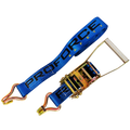 Proforce Tie-Downs Straps, Ratcheting, 2 in. x 6 ft, Short Handle, Blue